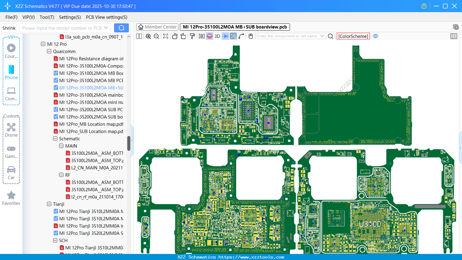 Xiaomi MI 12Pro-35100L2MOA MB+SUB Boardview